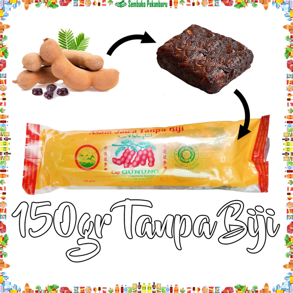 

Asam Jawa Tanpa Biji Cap Gunung 150gr