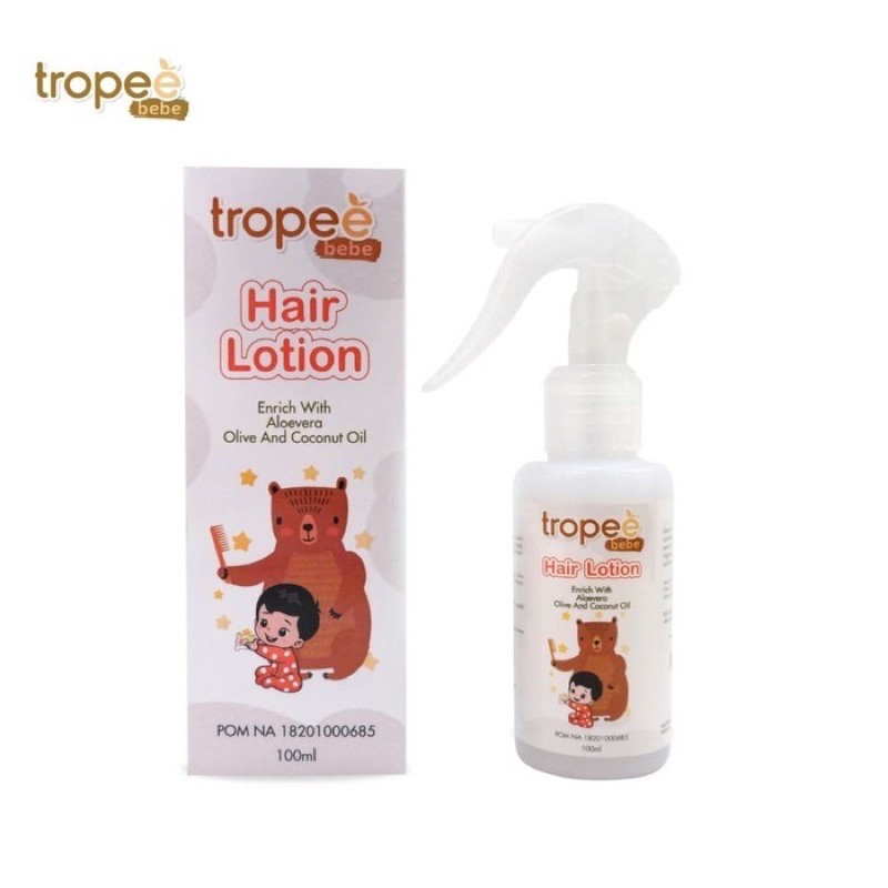 TROPEE BEBE Hair Lotion 100 ml with Aloevera + Olive + Coconut Oil / WINTER SKY + Rosemary + Tea tree oil - BPOM EXP 2025