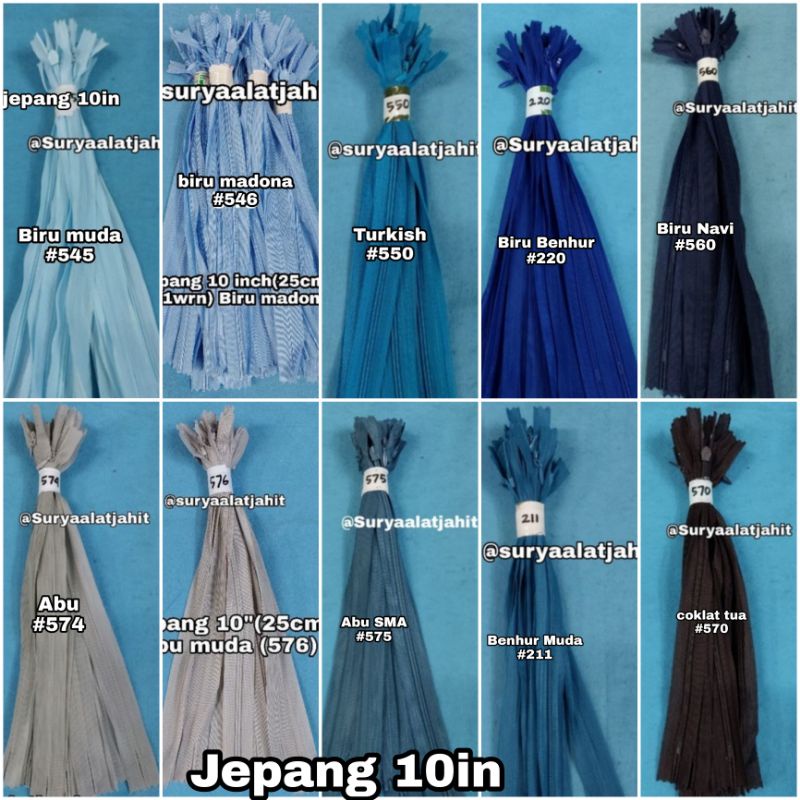 🅰️ Resleting jepang impor 10in/25cm 1wrn@1lusin =rp.4.700/12pcs