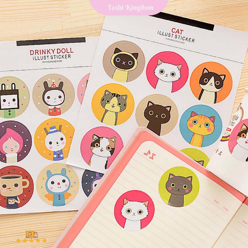 

Stiker Diy Kawaii kucing Stiker Penyegelan Label makanan stiker lucu tempel stiker memo unik stiker kemasan