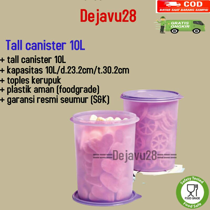 tall canister 10L toples plastik kerupuk kerupuk besar jumbo elegan