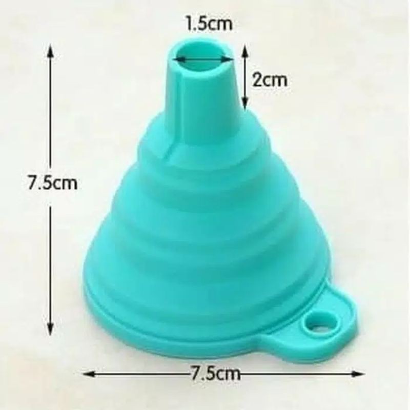 Corong Bulat Lipat Air Karet Silikon Minyak Collapsible Mini Funnel