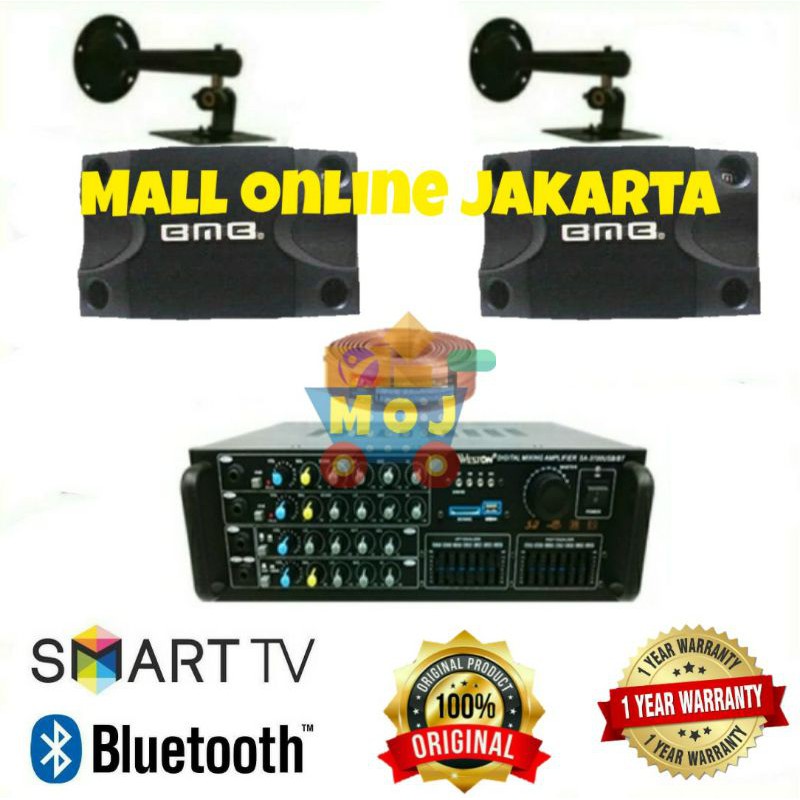 Paket BMB 8 inch karaoke sound system Smart tv bluetooth weston