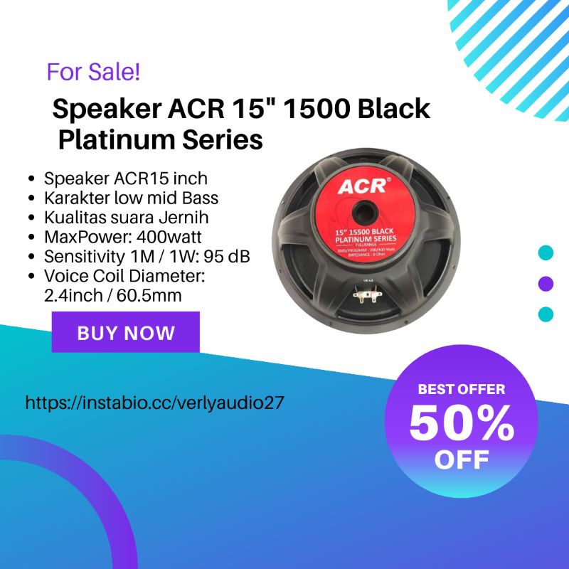 Speaker ACR 15500 Platinum Series Speaker 15 inch ACR 15500 Black