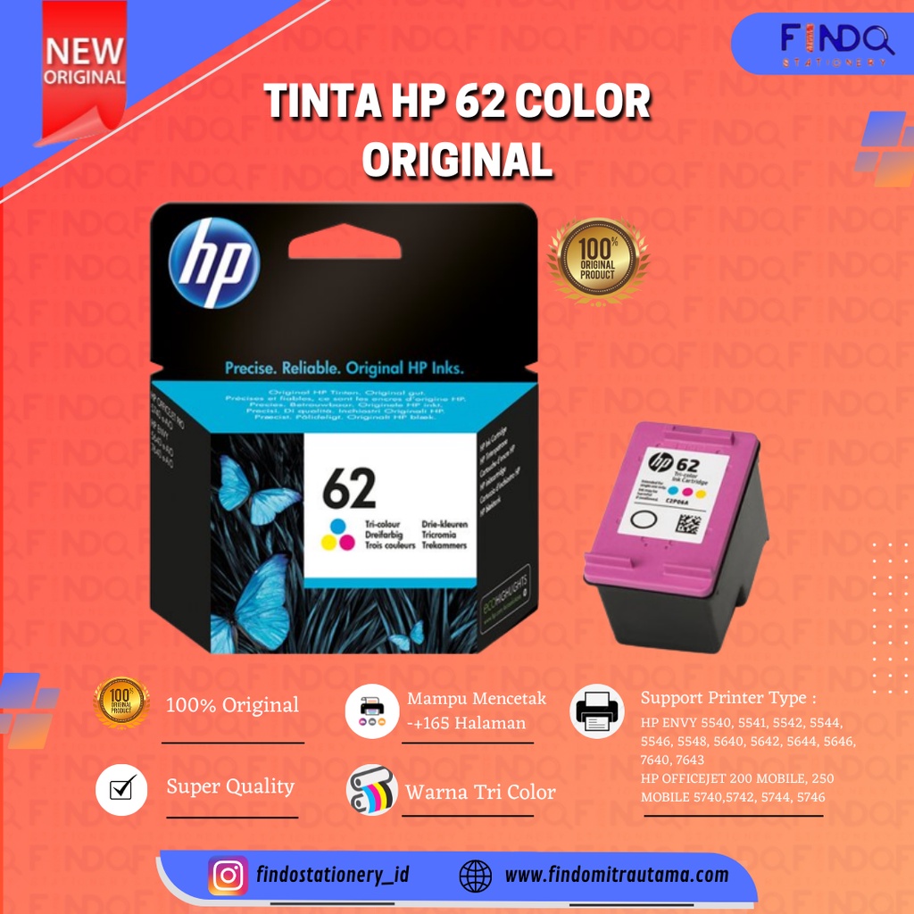 CARTRIDGE HP 62 COLOR- ORIGINAL