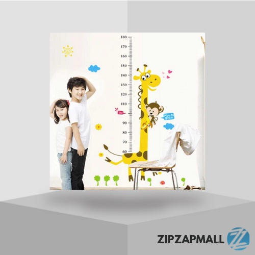 Sticker Wallpaper Dinding Cartoon Giraffe Ruler 50x70cm / Wallpaper Dinding Kamar Tidur Anak Gambar Jerapah / Stiker Dinding Model Meteran Tinggi Badan / Stiker Dinding Wallpaper Lucu / Wall Sticker karakter Jerapah / Stiker Dinding Anak Murah Original