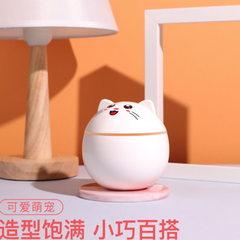 Humidifier Original Pelembab Pewangi Udara Ruangan Kamar Purifier Diffuser Portable lampu 7 warna Motif Karakter Kucing Terapi Essential oil uap-5
