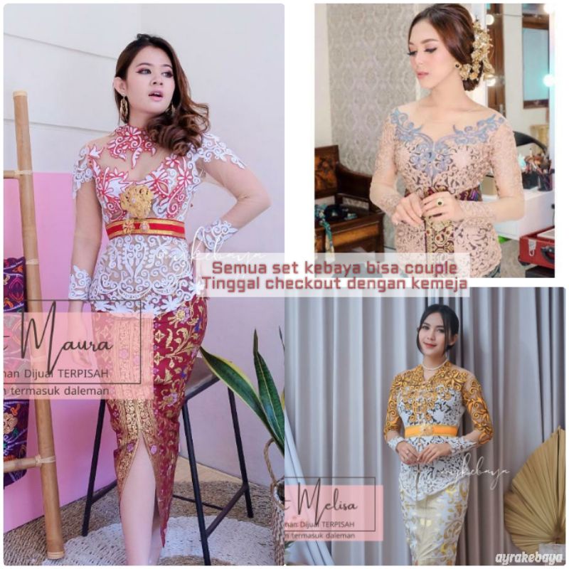 SET KEBAYA BALI TILE STIK BALI HIJAM UNTUK WISUDA PESTA