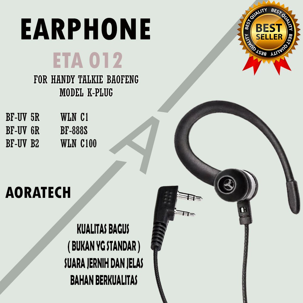 Earphone ETA 012 For Handy Talkie Baofeng Model K-PLUG UV5r UV82 UVb2 UV6r 888s DLL