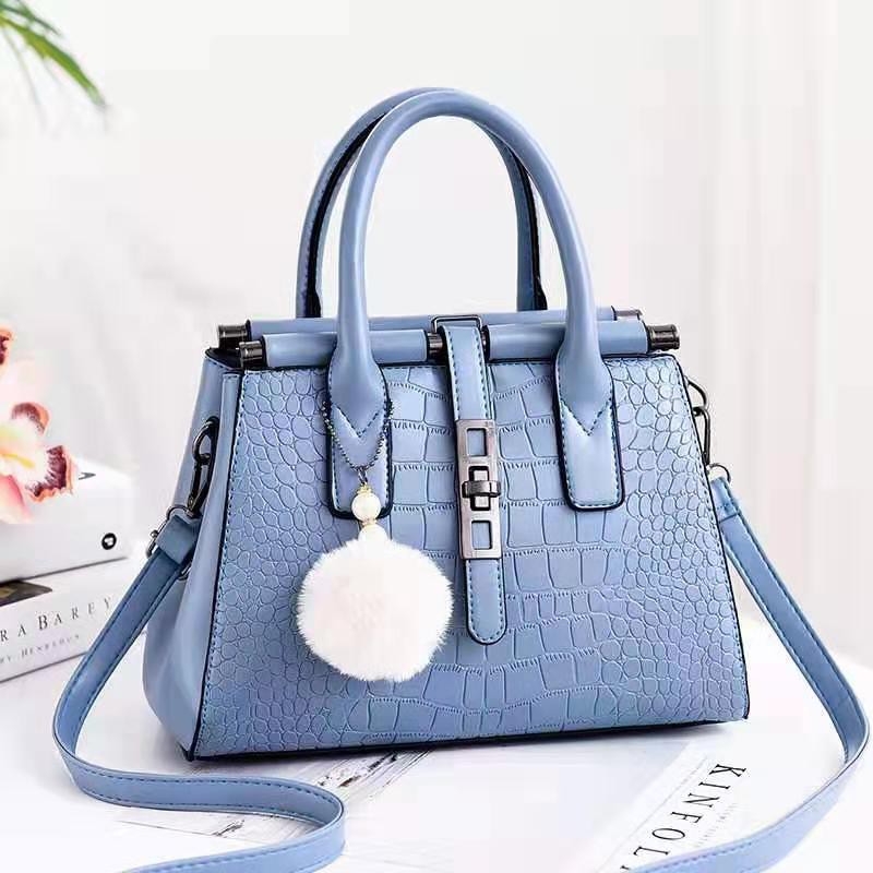 BJ15419 - BLACK/BLUE/KHAKI/ORANGE/PINK/RED/WHITE - TAS SALE SLEMPANG FREE GANTUNGAN POM JINJING TOTEBAG HANDBAG KULIT CROCO TAS WANITA FASHION IMPORT MODIS ELEGAN TERMURAH TERLARIS TERBARU BAGSTORE JAKARTA TAS BATAM ELJ5419 CR7454 BQ2570 JT0690 LT1919
