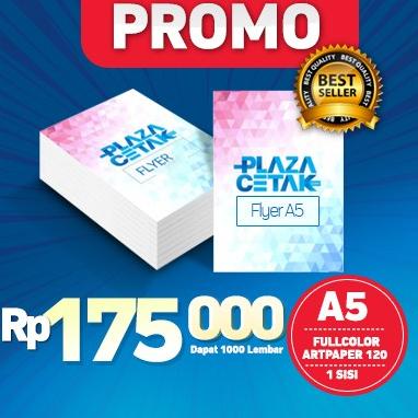 

Cetak Brosur A5 1 Sisi / 2 Sisi 1000 lembar Artpaper120 gsm