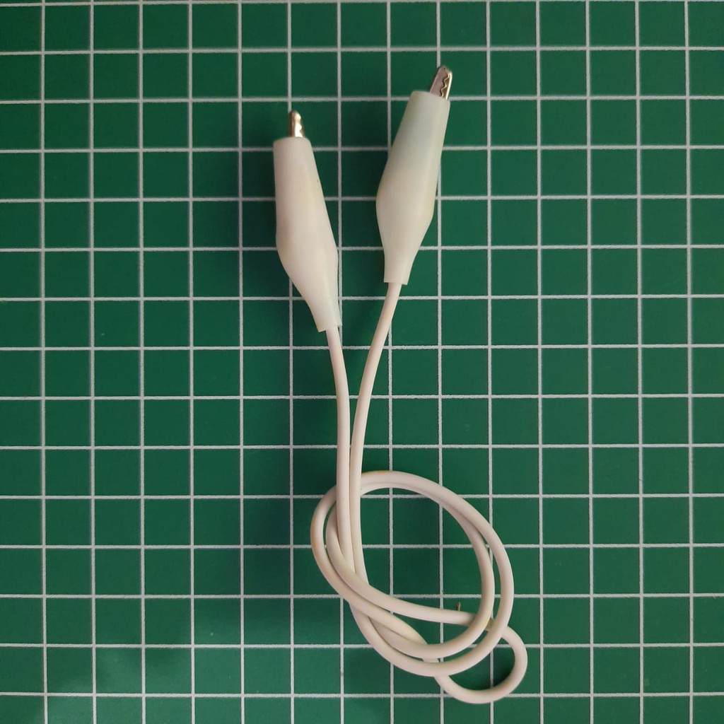 KABEL CAPIT BUAYA ALIGATOR CLIP KECIL 50CM - PUTIH