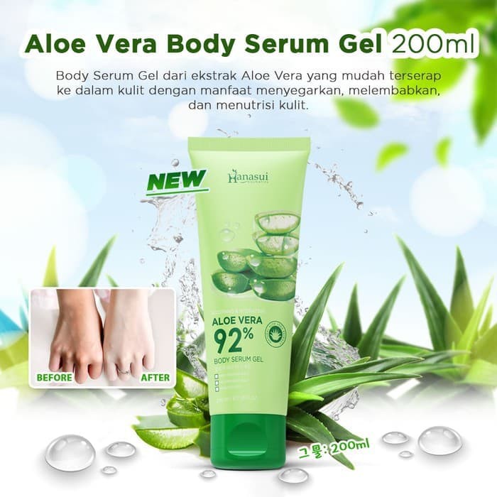 ❤ RATU ❤ Hanasui Body Serum Gel 200ml | Aloevera Vit C Sakura (✔️BPOM)