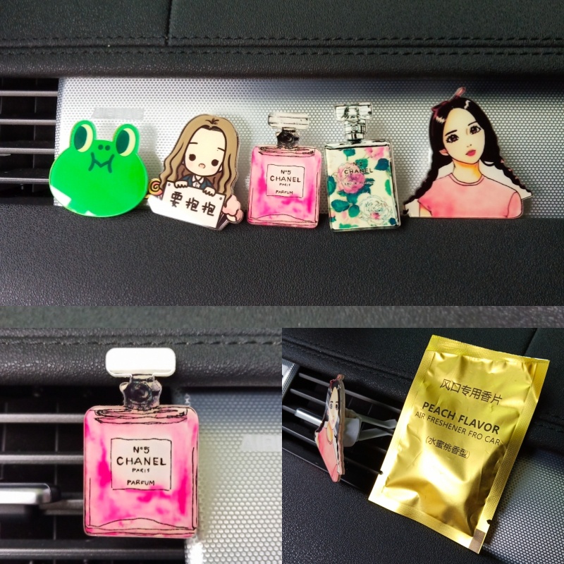 Parfum Pewangi Jepit AC Cute Series DOTS Doreamon LINE Cony Brown