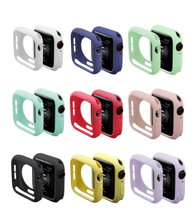 Casing Silikon Apple Watch 3 2 1 42mm 38mm Untuk Iwatch 4 5 6 Se 40mm 44mm Bumper