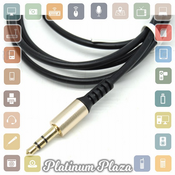 Kabel AUX Audio 3.5mm Male to 3.5mm Male HiFi L Shape - Black`8YEEL1-