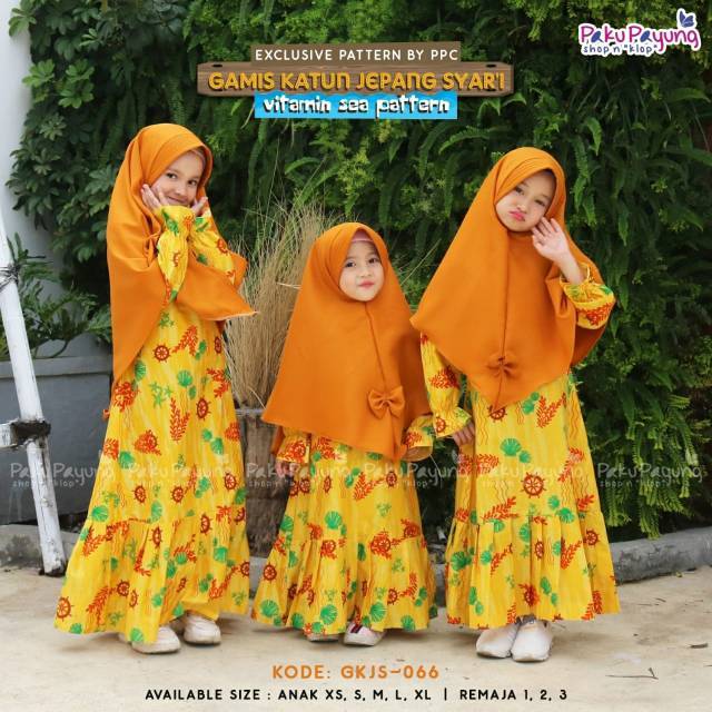 GAMIS ANAK dan GAMIS REMAJA KATUN JEPANG SYARI VIT SEA