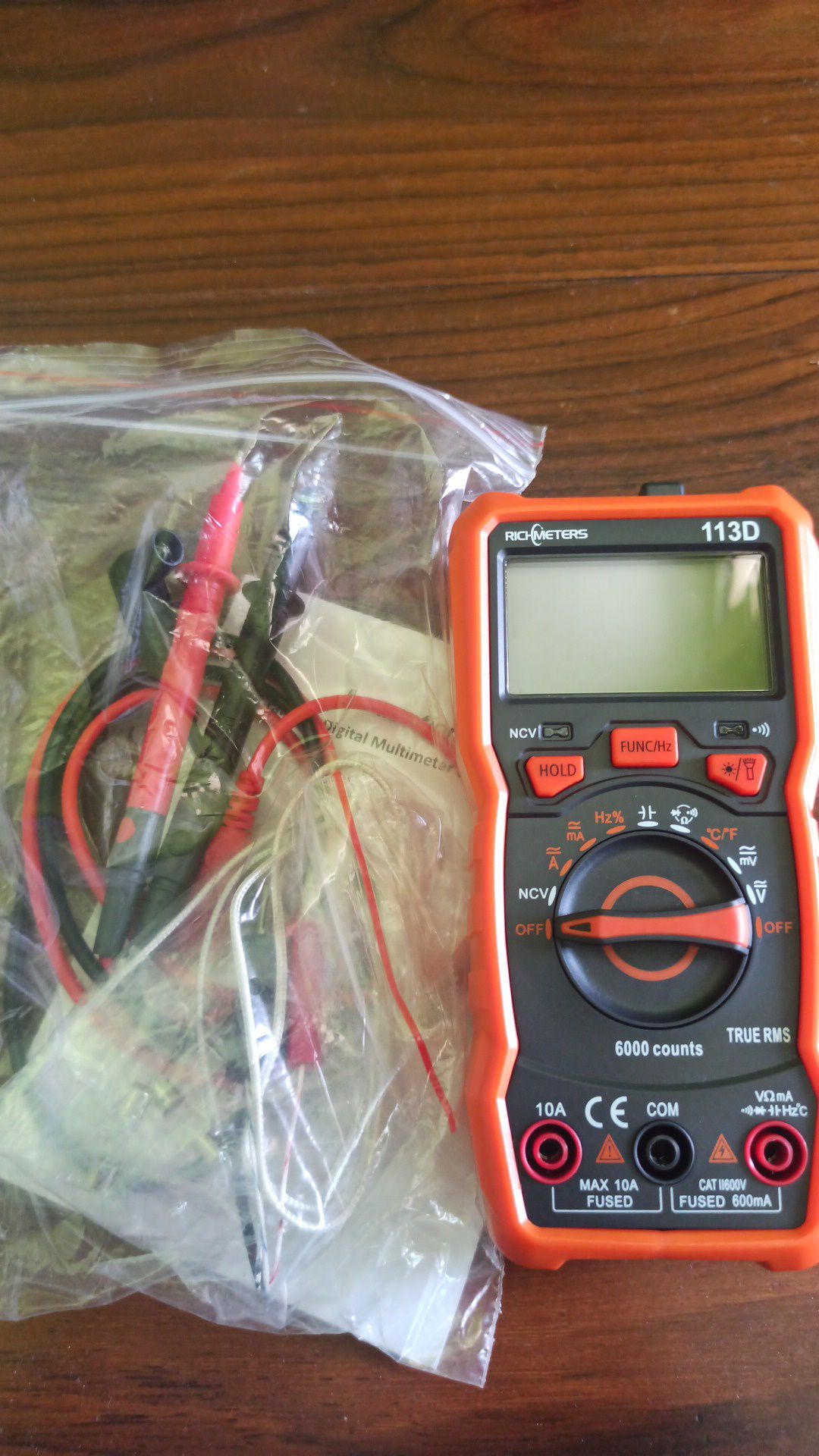 ✨ Richmeter Rm113d Multimeter Digital 6000 Counts Auto Ranging Ac / Dc Tegangan Ac / Dc