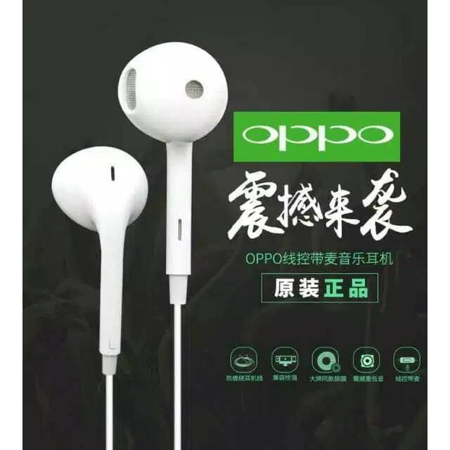 PROMO [ BELI 1 GRATIS 1 ] Headset Handsfree Oppo R11 Original , Earphone Oppo Ori F9 Copotan