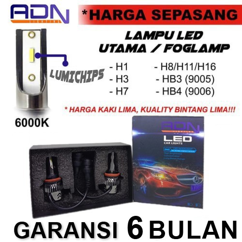 Lampu Led Utama Foglamp Kabut MOBIL ADN H1 H3 H7 H8 H11 HB3 HB4 HIR CSP Chip