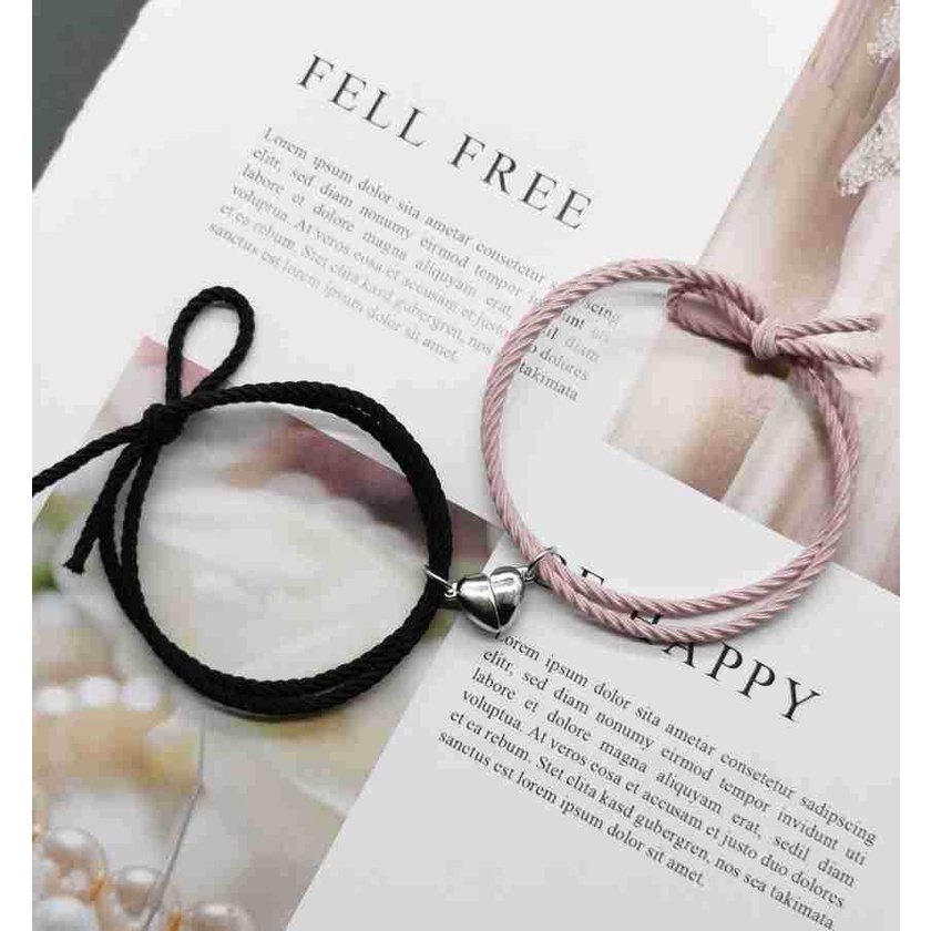 Gelang Couple Heart Magnet Hati Buat Pacar Cowo Dan Wanita  Gelang Pasangan / Persahabatan