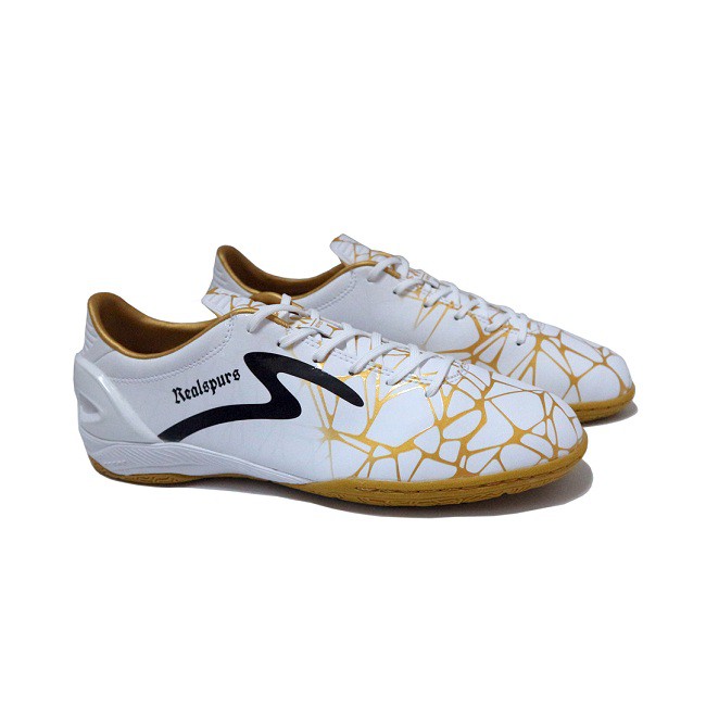 Sepatu Futsal Specs 400638 Accelerator Spyder In White Black Gold