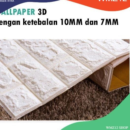 KM.20Au22ˣ • Wallpaper batu bata putih 3D Foam 10mm dan 7mm wallfoam 3d wallpaper tebal wallpaper ba