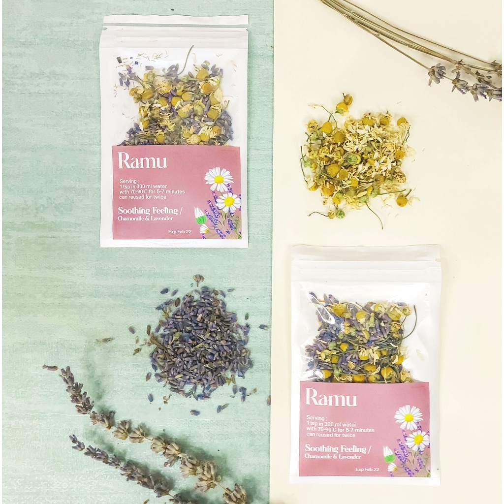 

Saset Teh bunga Chamomile & Lavender / Soothing Feeling Min. 5 Pcs