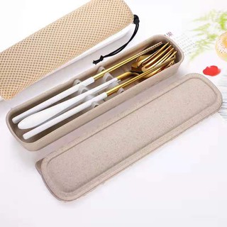 SENDOK GARPU SUMPIT KOREA STYLE SET / TRAVEL CUTLERY / SET ALAT MAKAN