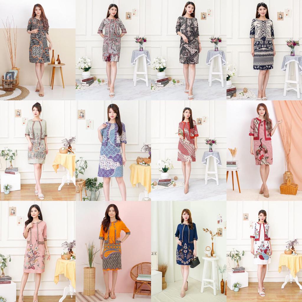 ELLA DRESS STANDAR - Dress Batik Wanita Terusan Wanita 070 / 635 / 636 / MIX