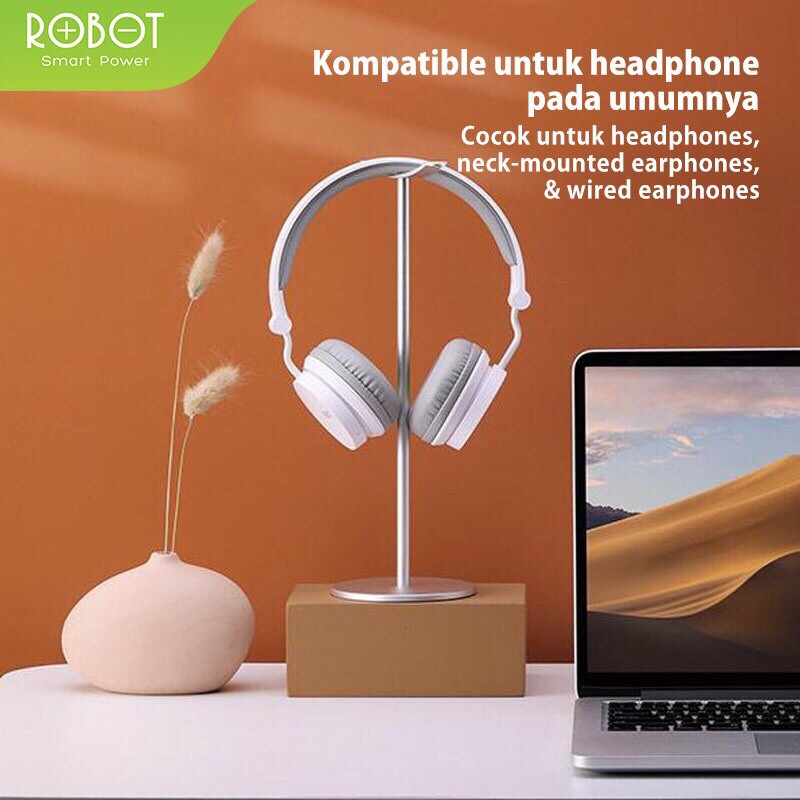 ROBOT RT-EH01 Aluminum Alloy Headphone Holder Silver Original - Garansi 1 Tahun