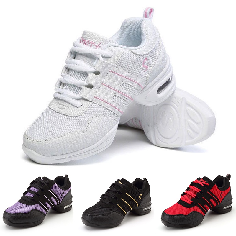 Sepatu dansa Wanita  Sepatu siswa Sepatu Sneakers Wanita Bahan  Gaya Modern Breathable Lembut Untuk Dansa Jazz yang anti selip