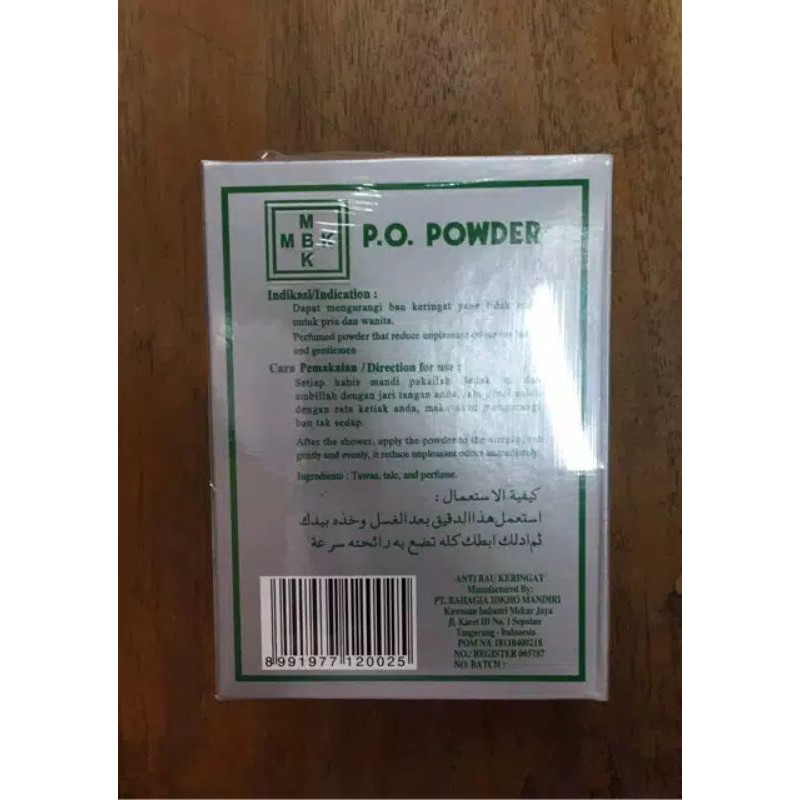 PO Mbk Powder /Mbk powder /bedak keringat/ bedak bau badan