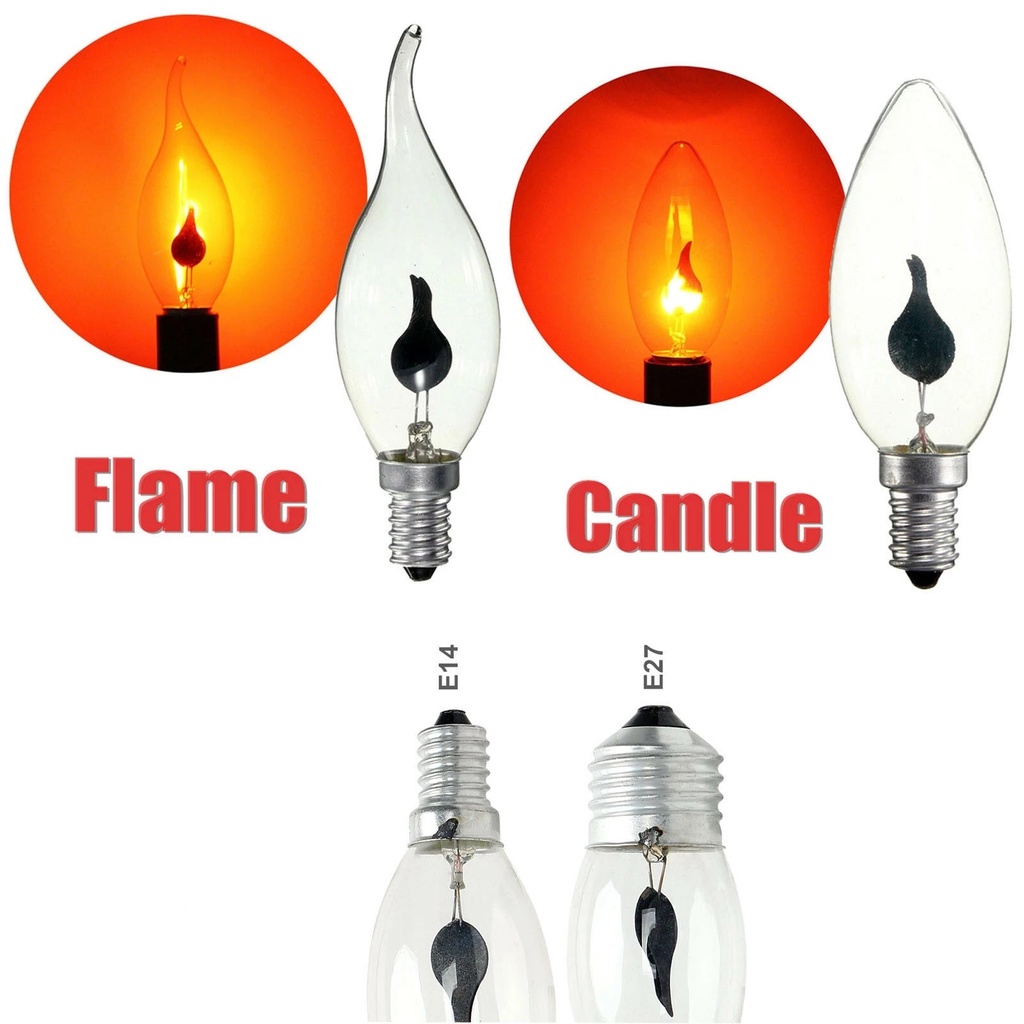 Led Lampu Hemat Energi Retro Flame Bulb/Edison Creative Tungsten Lighting/Tungsten Flame Bulb Untuk Rumah Ruang Tamu Kamar Tidur/Lampu LED Berujung Lilin Ekor Hemat Energi