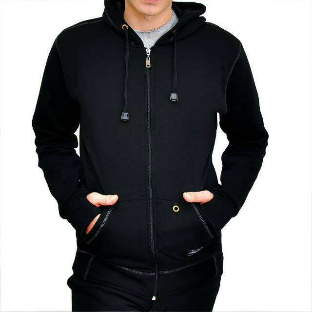 Jual produk Kent Jaket Sweater  Zipper Full Black new 