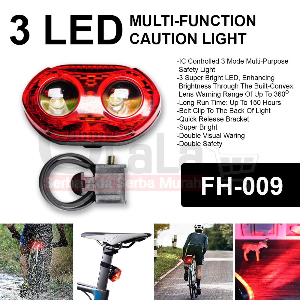 LAMPU SEPEDA BAGIAN BELAKANG PAKAI BATERAI FH-009