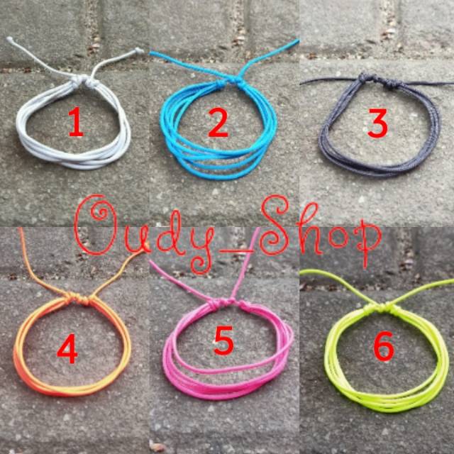 Gelang Tali Prusik Polos Warna Warni