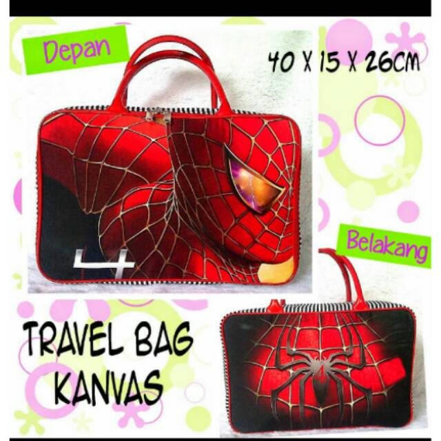 Jual Travel Bag Kanvas Spiderman Shopee Indonesia