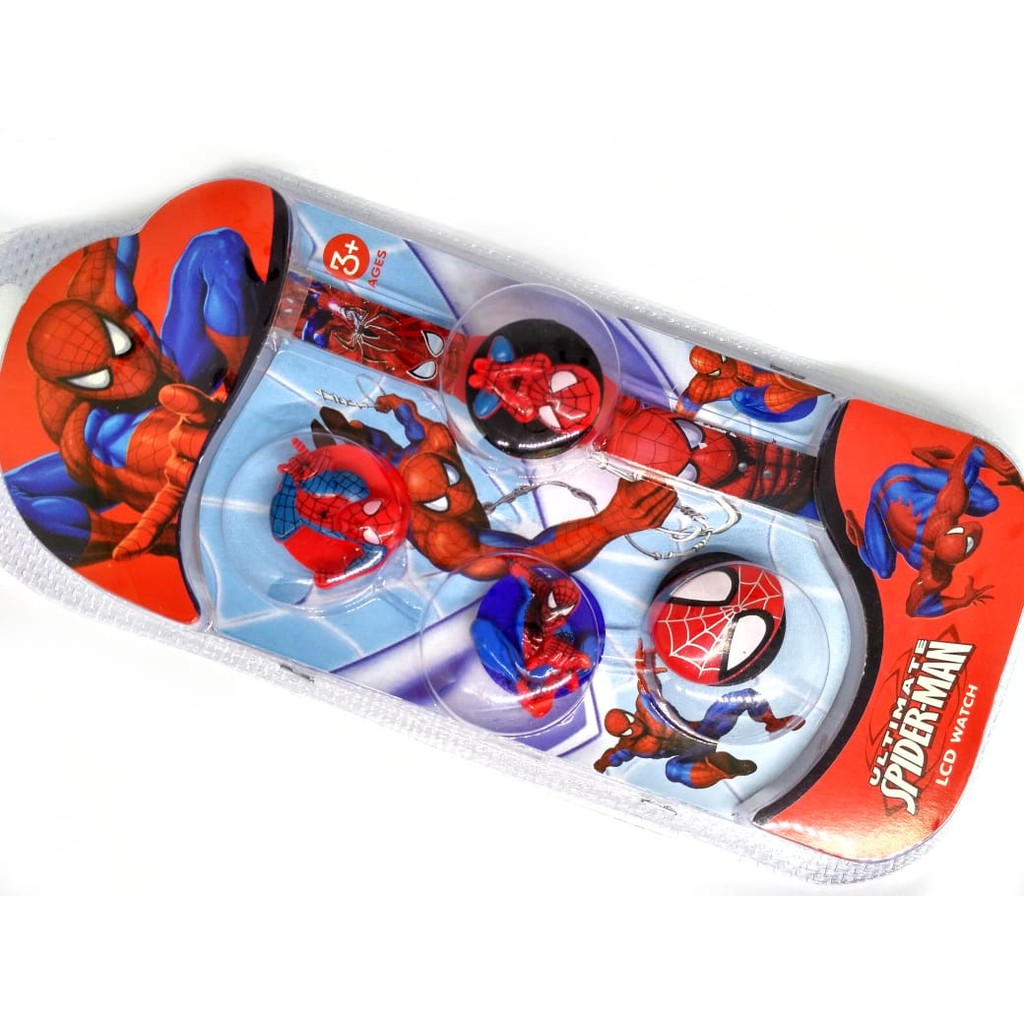 Hot Sale! JAM TANGAN ANAK LAKI LAKI KEPALA SET SPIDERMAN SPIDERMEN DIGITAL