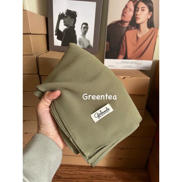 ARUMI / PASHMINA MALAY (BISA SYAR'I UKURAN BARU -+200x75)-Greentea