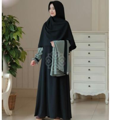 HARGA GROSIR Elbina Set Gamis + Outer Only S M L XL | Fashion Muslim | Bahan Moscrepe HQ ..
