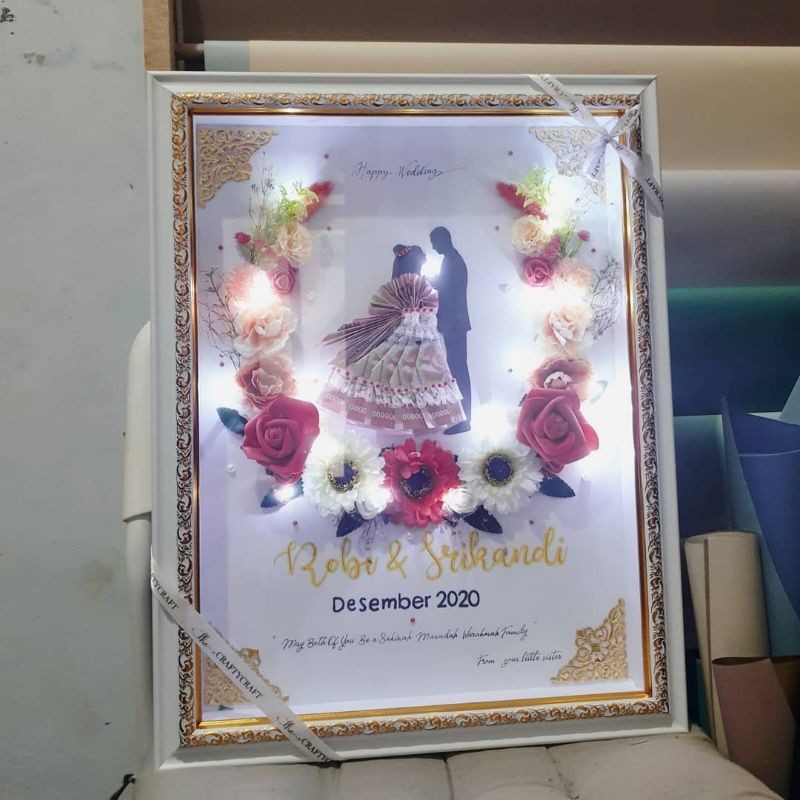 30x40 Simbolis Mahar Hias Uang Rustic Murah