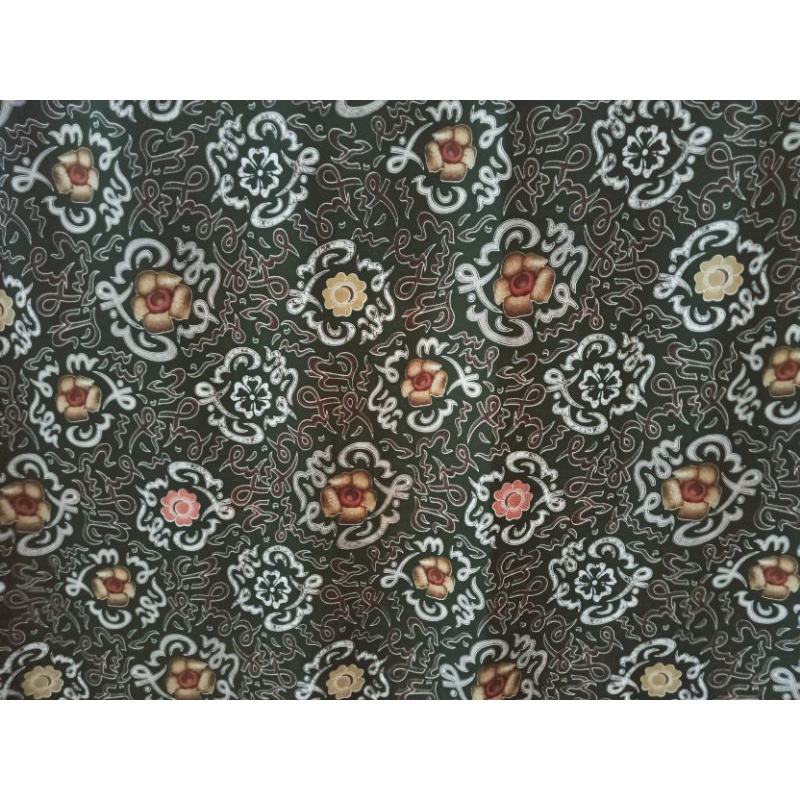 batik besurek bahan sanwos warna hijau army