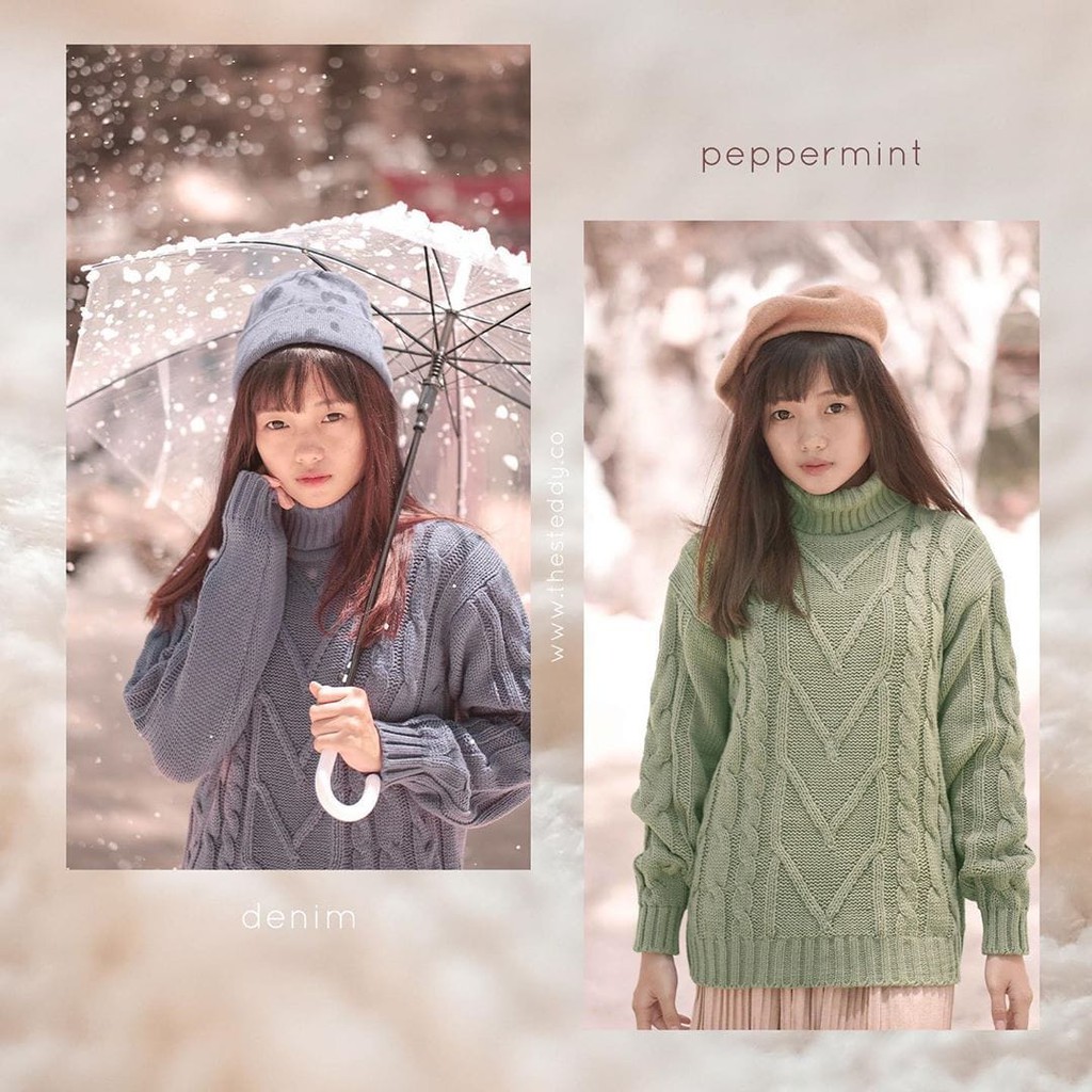 BAJU RAJUT HYULLY CABBLE SWEATER RAJUT PEREMPUAN TEBAL- SWEATER BANDUNG