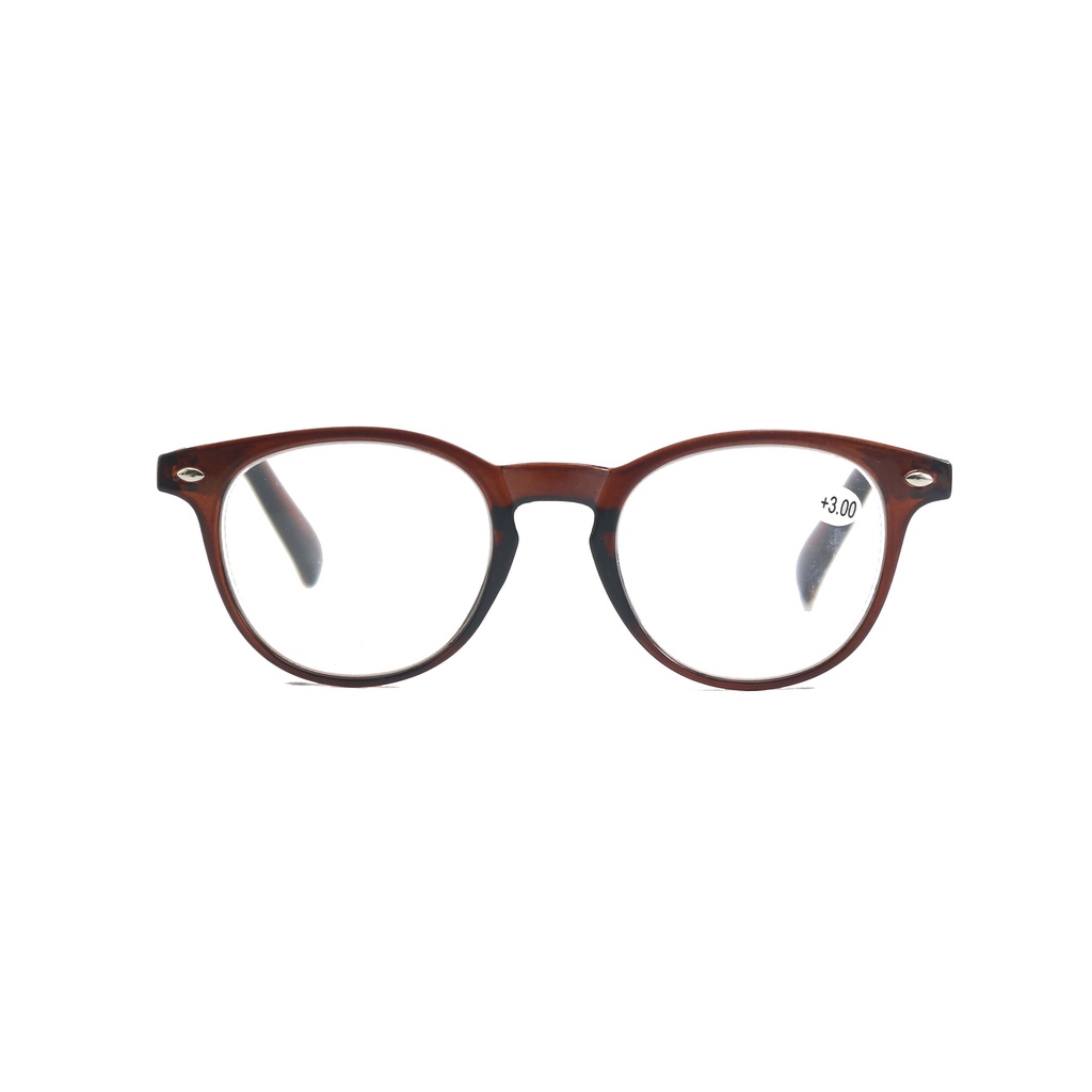 119 PLUS/KACAMATA BACA RABUN DEKAT FRAME OVAL BROWN/KACAMATA PLUS ORANG TUA PRIA WANITA/UNISEX-2