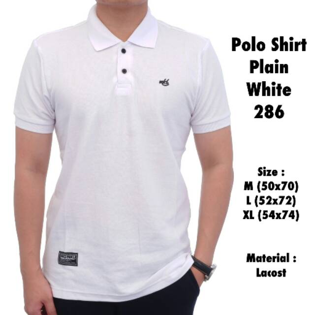 Baju Polo shirt pria putih polos lengan pendek kaos berkerah cowok tebal bagus murah