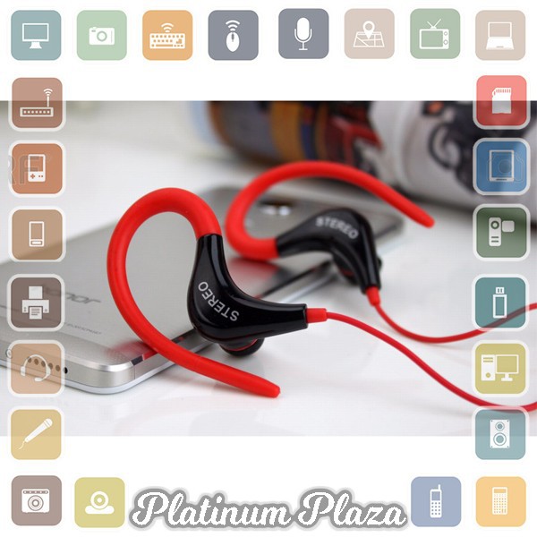 Earphone Sport Extra Bass Handsfree with Microphone - Black`66PUZE-