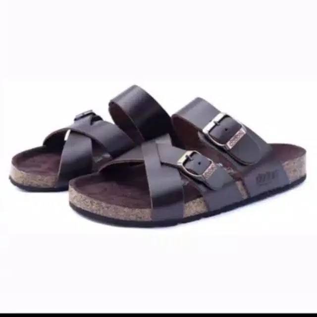 dodoni Lz436 sandal pria full kulit asli original