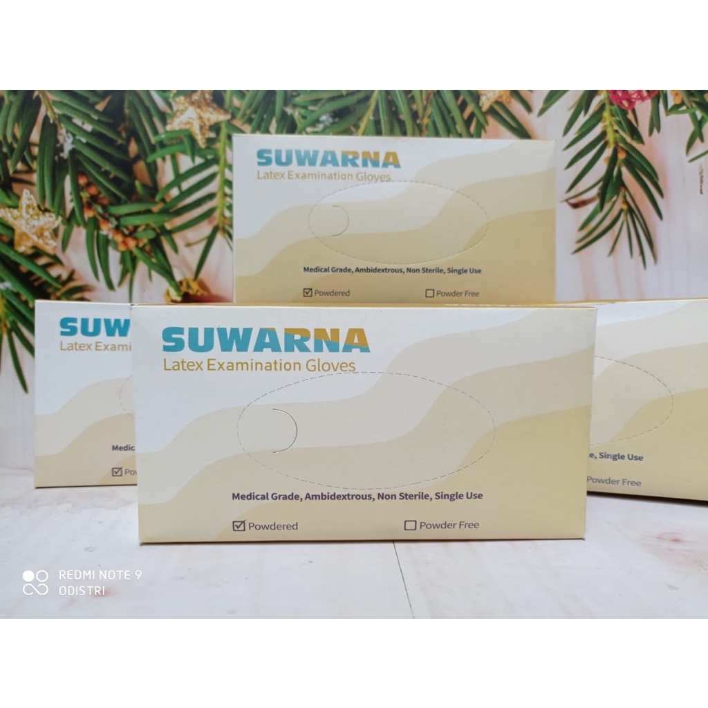 Sarung Tangan Latex Suwarna isi 100 pcs/box - Handscoon Latex Suwarna