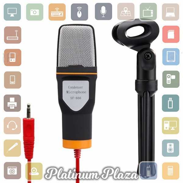 TaffSTUDIO Mikrofon Kondenser Studio dengan Stand - SF-666 - Black`60P825-